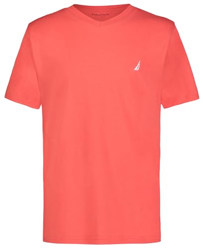Image of Nautica Boys' Short Sleeve Solid V-Neck T-Shirt, Soft, Comfortable, Relaxed Fit