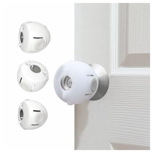 Door Knob Safety Cover, Child Safety Lock, Kid-Proof Doors 4 Pack/White by Heart of Tafiti (Also Safe for Toddlers and People Suffering from Dementia)