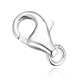 2 Genuine .925 Sterling Silver Findings Bright Silver Raindrop Trigger Lobster Clasp 13mm x 8mm