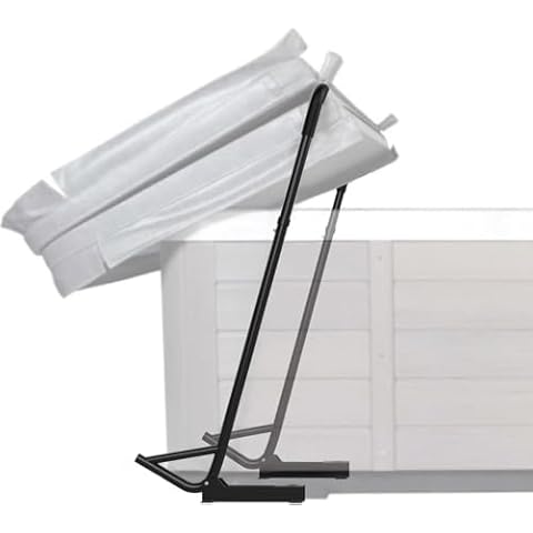 TOCRETOARE Spa Cover Lift, Under Mount Hot Tub Cover Lift Removal System Reinforced Bracket with 2 Top Mount Foam Cover, fits Most Hot Tub Sizes Spa Cover Lifts Cover
