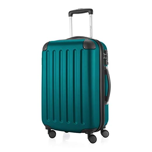 HAUPTSTADTKOFFER - Spree- Trolley Cabina Extensible, Equipaje de Mano con ampliación de Volumen de 4 cm, TSA, 4 Ruedas Dobles engomado, 55 cm, 42 L - Agua Verde
