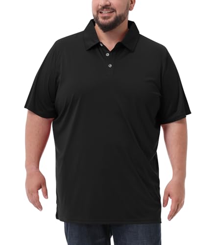 Idtswch Men's Big and Tall Polo Shirts UPF 50+ Casual Work Quick Dry Short Sleeve Collared Golf Shirt（XL-8XL）
