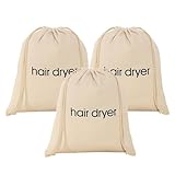Ochine 3 Pack Hair Dryer Bags Drawstring Bag Container Hairdryer Bag for Travel Bathroom, Hair Dryer Bag Storage Organizer Bag for Hairdryer and All Hair Tools with Drawstring