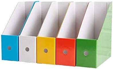 Magazine File Holders by Manhattan International. Cardboard Holders for Storage, Trendy Pack. Best for Filing, Documents Divider, Organizer Sorter, Tidy Shelf. Excellent for desks.
