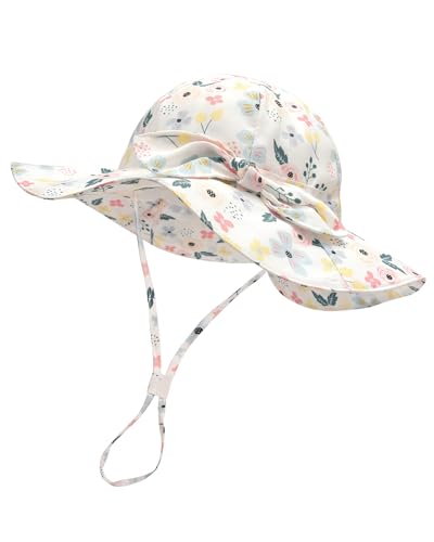 Image of FURTALK Baby Girl Wide Brim Sun Hat with UPF 50+ Toddler Baby Sun Protection