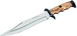 Nieto Gürtelmesser, Stahl AN.58, Klinge 23 cm, Olivenholz, Aluminium, Lederscheide