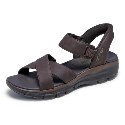 Image of Skechers Women's Easy Going - Somewhere Sunny | Hands Free Slip-Ins, Sandal, Relaxed Fit, Yoga Foam Cushioned Footbed, Heel Pillow, Vegan, Faux Leather Strappy Upper