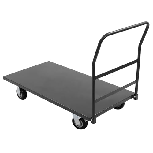 BANLICALI Industrial Flat Cart with Wheels and Handle, Heavy Duty Platform Truck Flat Cart Flat Dolly Cart with 2000 LBS Capacity, 49