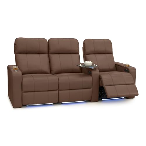 Image of Seatcraft Monterey Home Theater Seating Tobacco Row of 3 Left Loveseat