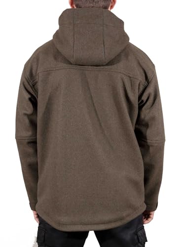 Image of Big Bill Hooded Fleece Lined Merino Wool Jacket for Hunting, Shooting and Winter Outdoors Made in Canada