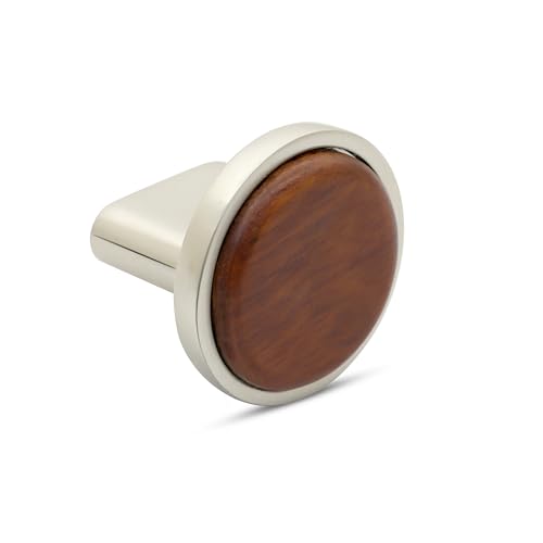 Image of Plantex Knobs for Drawer /Round Drawer Knobs /Knobs for Cabinets /Pull-Push Knobs for Kitchen /Bedroom Drawer - Pack of 1 (Small, Satin & Wood)