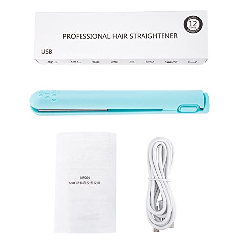 Mini plancha para cabello 2 en 1 portátil azul miniatura 2
