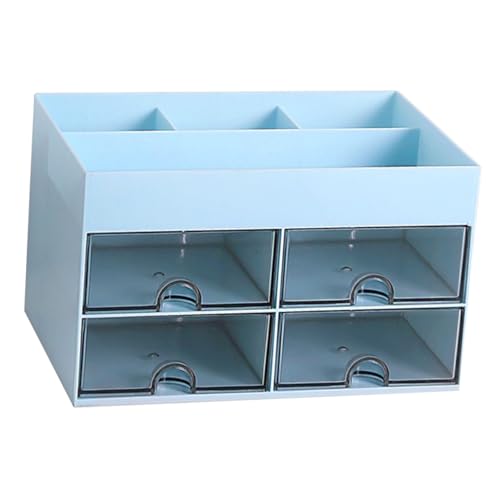 HANABASS 透明抽?式デスクオーガナイザー 多層収納ボックス 大容量文房具整理引き出し付き 卓上小物収納ケース オフィスや家用コンパクト