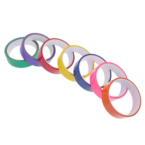 NUOBESTY Juguetes de Socorro 7 Rollos de Cintas Adhesivas de Bolas, Cintas en Colores Variados, 2,4 CM X 20 M, para Estudiantes y Uso en Oficina