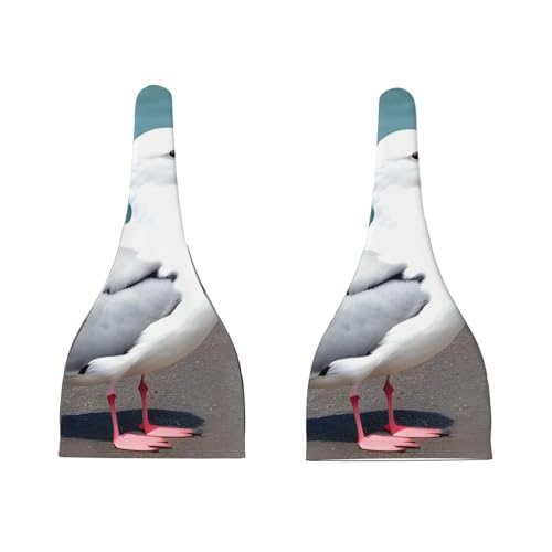 Newborn Baby Hat, Cute Seagull Print Soft Top Knot Beanie Cap, Cute Baby Headwear for 0-6 Months Black3