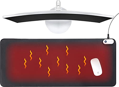 Yangers 80x33cm Tapis de Souris Chauffant Fermeture Automatique Tapis de Bureau Chauffant Tapis Chauffant Table de Massage Couverture électrique pour PC...