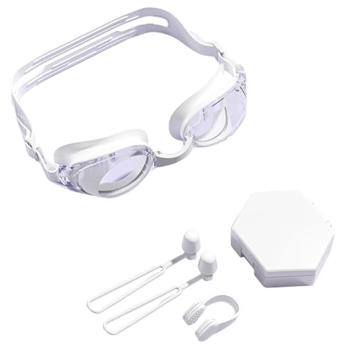 Occhialini da Nuoto | Kit Completo Occhialini da Spiaggia, Clip Nasale e Tappi per Orecchie - Attrezzatura Nuoto Regolabile con Cinghia Ampia Visuale per Uomo Donna Piscina Centro Benessere Palestra S