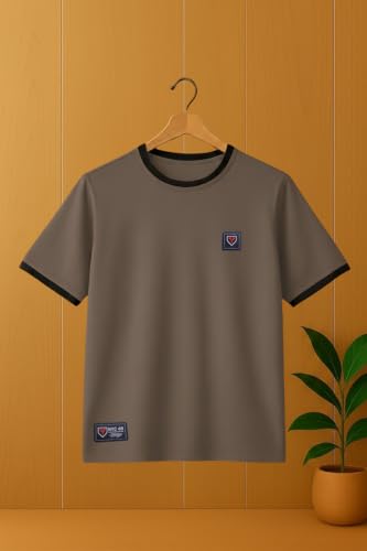 Image of YAZOLE Men's Round Neck Solid T Shirt | Regular Fit Lycra Blend Half Sleeve Tee | Casual Gym Running Walking Sports Office Travel | Stretch Fabric | Comfortable for Everyday use | (S to XXL)