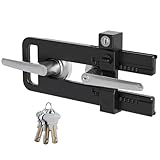 AST Double Door Lockout Device, French Door Reinforcement Lock with 3 Keys, Lockout to Double Door Knobset and Handleset, Childproof Door Lock, Premium Version (Matte Black with Keyed Differ)