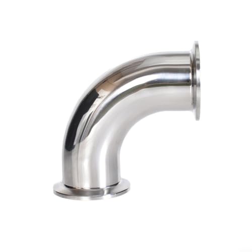 Codo sanitario de 90 grados y acero inoxidable 304 con triple abrazadera de 102 mm 7