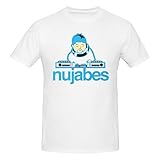 Nujabes Men's Short Sleeve Graphic T-Shirts Casual Novelty Cotton Crewneck Tees White X-Large