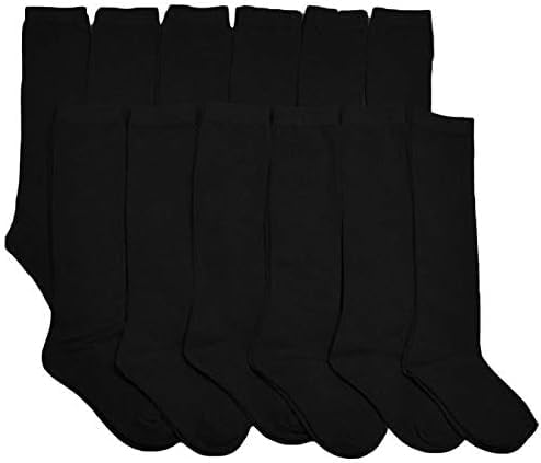 HaraDeco Calcetines Escolares 95% Algodón, Calcetines Largo Hasta la Rodilla para Uniformes y Sport, Calcetines Liso para Vestir Diario