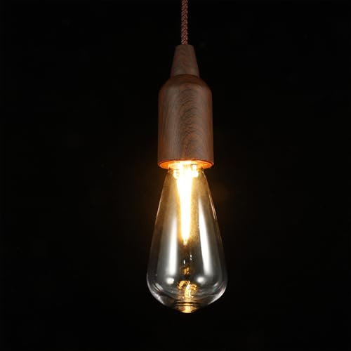 UKCOCO Lámpara de Camping con Bombilla Vintage de Batería Luz Ambiente con Cuerda para Tirar Resistente al Agua Portátil para Exteriores para Fiestas y Navidad