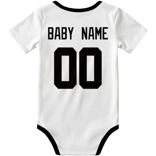 Image of KREDE Baby Clothes Custom Name Bodysuit for Baby Boy Gifts | Short Sleeves Bodysuit with Custom Number Name