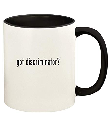 got discriminator? - 11oz Ceramic Colored Handle and Inside Coffee Mug Cup, Black