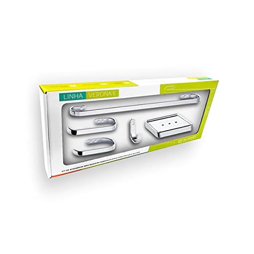 Kit Acessórios de Banheiro 5 Peças Metal Cromado Verona