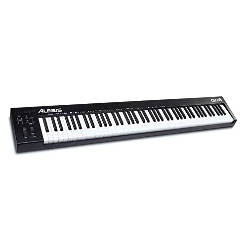 Alesis Q88 MKII - Teclado controlador MIDI USB de 88 teclas semipesadas, de tamaño completo, sensibles a la velocidad y software de producción musical