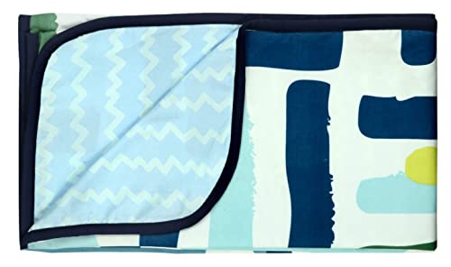 BSB HOME Pure Cotton Reversible Dohar Double Bed Size | AC Blanket | Soft Light-Weight Bed Blanket (88 x 90 inch, Grey Blue & White, Pack of 1)
