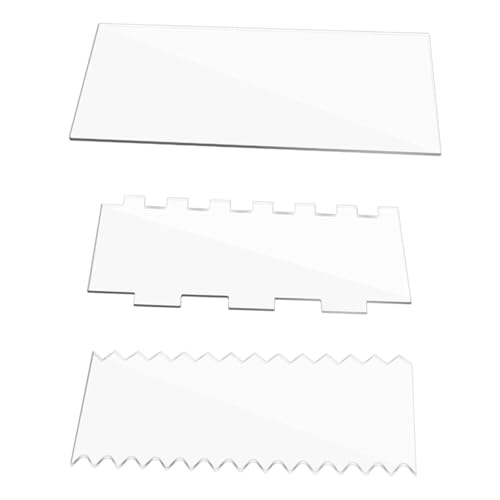 GRIRIW 3piezas Espátulas De Acrílico Para Decoración De Pasteles Herramientas De Alisado De Fondant Raspadores De Cocina Para Hornear y Decorar Tartas
