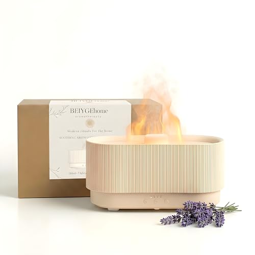 BEIYGE 8 Colour Aromatherapy Diffuser Essential Oil Diffusers for Home Desk Humidifier Flame Diffuser Ultrasonic Diffuser Aroma Diffuser for Home Fire Diffuser 300ml