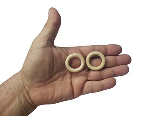 Argola de Madeira cor Marfim 33 mm 3,3 cm PCT C/50 UNIDADES