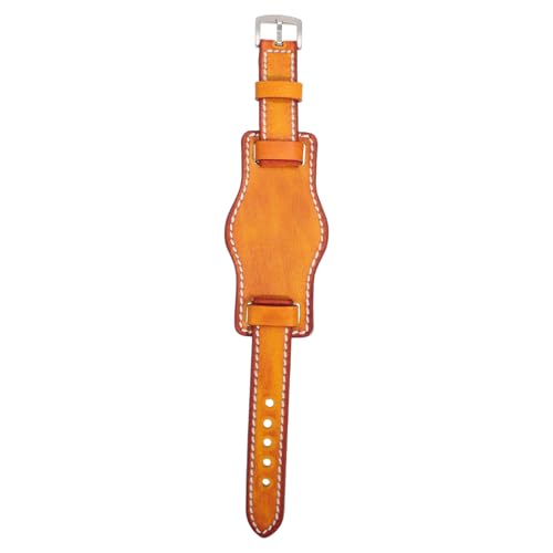 Bracelet de montre jaune vintage en cuir synthétique léger pour le quotidien