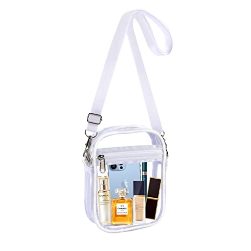 Image of Fibrdoo Clear Crossbody Purse Bag, Clear Bag Stadium Approved with Front Pocket for Concerts Sports Festivals