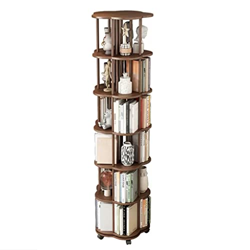 2-6 Tier Stackable Bookshelf Organizer,Book Storage Display Rack, Floor Standing Rotating Bookcase For Kids&Adults,Cultivate Children's Interest In Reading (Color : Brown, Size : 48 * 186Cm (6 Tier)) #TOP13
