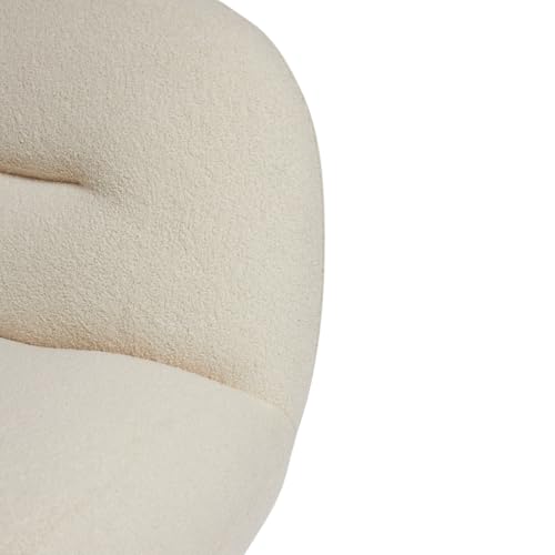 Image of Kingsman Furnitures Otis Swivel Accent Chair 360 Degree Rotating Luxury Lounge Chair for Living Room Bedroom | Premium Upholstery, Modern Design, Comfortable Seating (Boucle Fabric Matte Gold Base)
