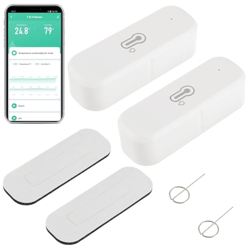 Capteur température et d'humidité WiFi intelligent intérieur et extérieur avec app, pack de 2