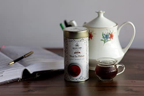 Image of Nature's Park Black Tea Platinum Indian CTC Loose Tea Leaves Chai Patti Regular Drink Strong & Refreshing USDA Certified Can (125gm)