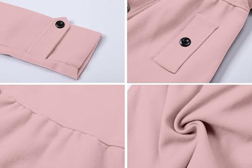 Image of Betusline Girls' Dress Coat, Kids Hoodie Wool Blend Coats Fall Winter Outerwear Peacoat,2-14 Years