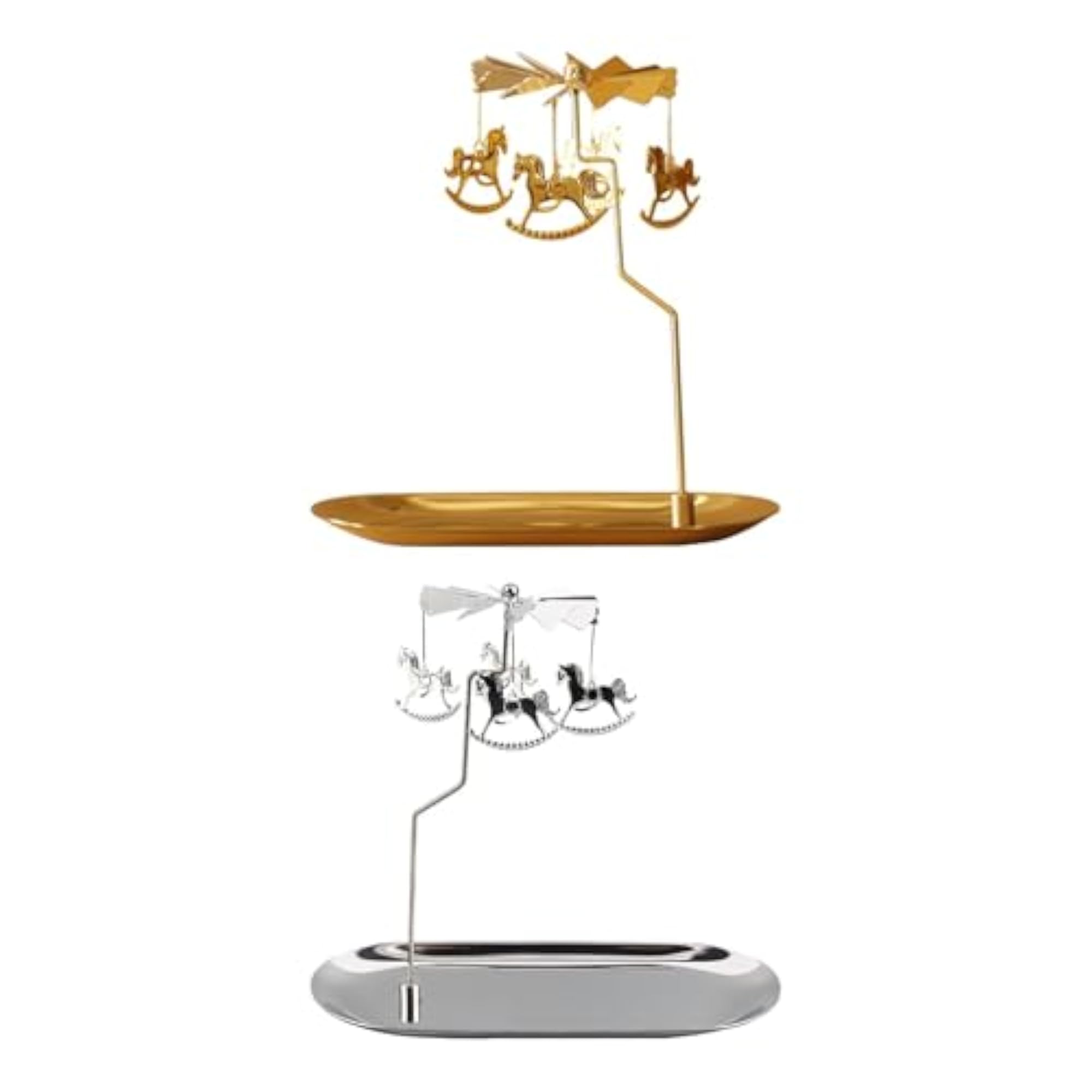 Rotary Candle Holder with Tray for Bedroom