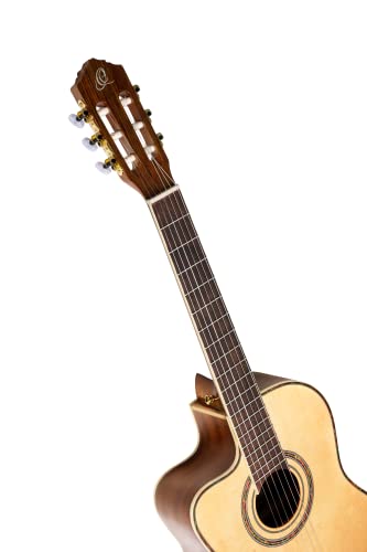 Ortega Guitars Family Series Pro Guitare classique 4/4 pour gaucher – Électro-acoustique – Épicéa et acajou naturel – Housse incluse (RCE141NT-L) - Les Beatles, Paul McCartney, John Lennon, RIngo Starr, George Harrison Ortega Guitars Family Series Pro Guitare classique 4/4 pour gaucher - Électro-acoustique - Épicéa et acajou naturel - Housse incluse (RCE141NT-L) – Image 4