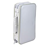 Wismart Carteira de CD DVD resistente com capacidade para 96 unidades – Estojo rígido com suporte de disco rígido para VCD, Blu-ray Media – Carteira organizadora (prata)