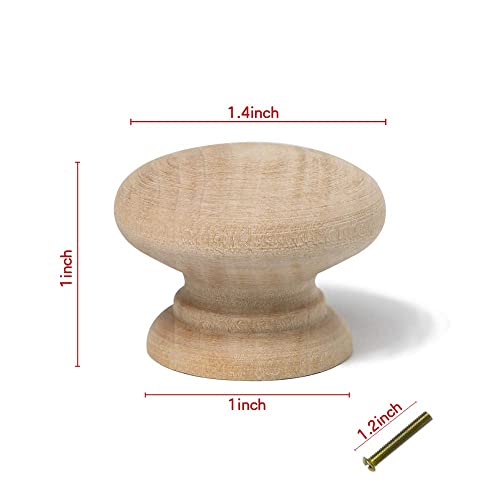 10Pcs Round Wood Drawer Knob Unfinished Cabinet Furniture Drawer Knobs Mushroom Shape Pulls Handles Hardware For Drawer Wardrobe Dresser… #TOP1