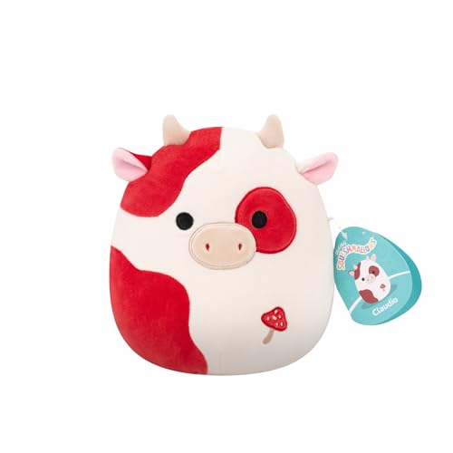 Squishmallows Claudio la vaca manchada original de 7.5 pulgadas | Lindo peluche coleccionable, juguetes de peluche para niños, juguetes suaves, lindos peluches adecuados para niñas y niños a partir de
