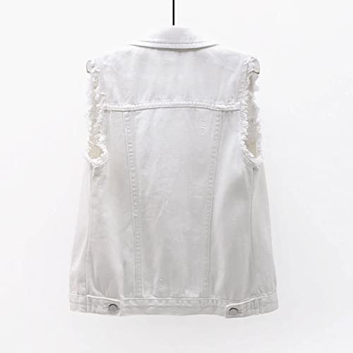 Women’s Sleeveless Denim Vest Casual Button Down Jean Jacket Coat with Pockets Spring Fall Distressed Layering Outfit3