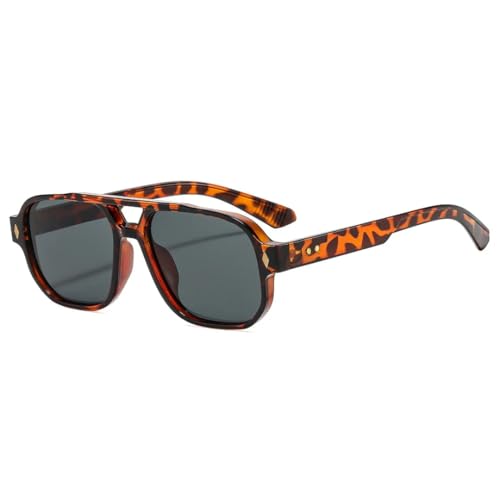 Lunettes de soleil polyvalentes contre l'éblouissement avec monture léopard rétro