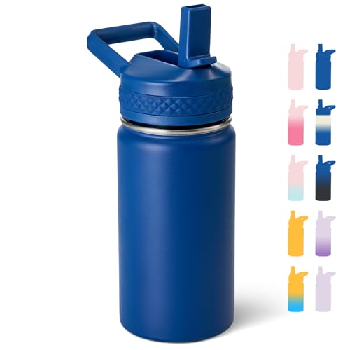 Fijinhom 12 oz Kids Water Bottle, Toddler Water Bottle with Straw, Boys&Girls Bottle for School, 304 Stainless Steel Vacuum Insulated Bottle for Kids,...